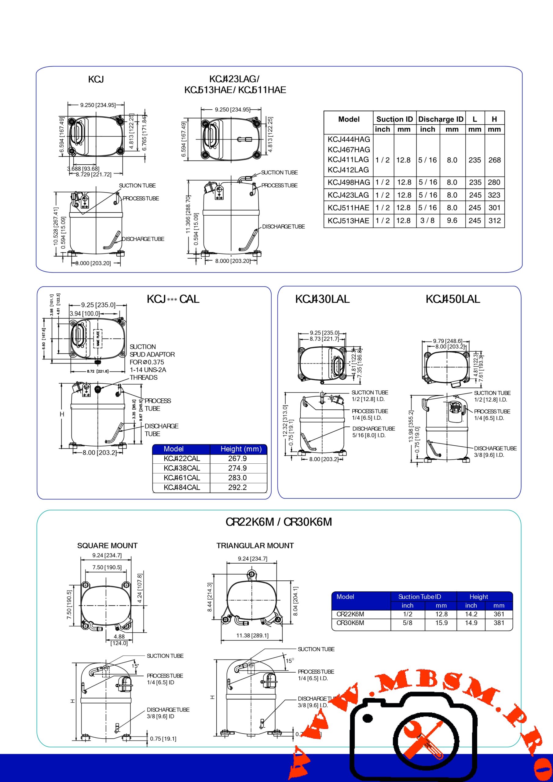Copeland KCE444HAG hermetic compressor mbsmpro