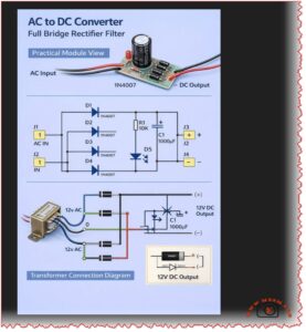 220V AC to 12V DC Bridge Rectifier Circuit mbsmpro