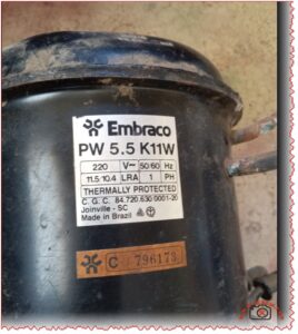 Compressor, Embraco, PW 5.5 K11W, 1/6 hp mbsmpro