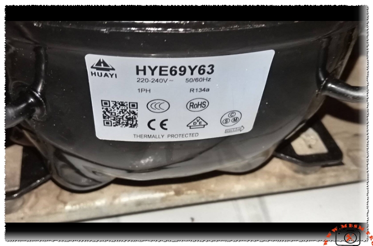 Huayi HYE69Y63 Compressor 1/5 HP R134a LBP mbsmpro