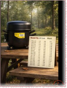 Danfoss Compressor HP Chart – TFS, FR, SC Model Reference