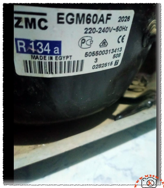 The ZMC EGM60AF compressor can be installed on a Toshiba 14-inch refrigerator mbsmpro