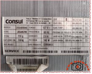 Compressor, EMI 62UHR, 1/5 HP, Embraco, R134a, 140 W, 2.0 A, 127V, MBP, RSIR, Medium Back Pressure