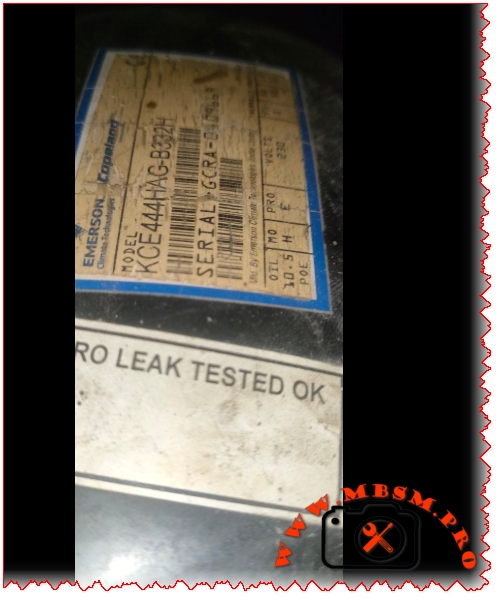 Compressor, KCE444HAG, 3/8 HP, Copeland, R-134a, 1077 W, 2.2 A, 230V, HBP, CSCR, High Temp mbsmpro